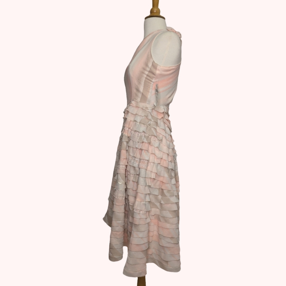 Artisan Made Upcycled Tiered Ruffled Dress - Size Small - Picture 4 of 16